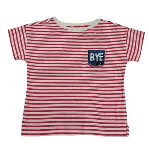 Gap Kids Girls Short Sleeve T-Shirt XL White Pink Reversible Sequin Lightweight